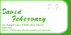 david fehervary business card